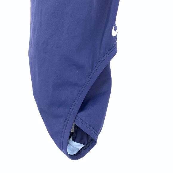 Nike Women's Size Medium One Piece Cross Racerback Swimsuit Blue Striped Top - Picture 4 of 6